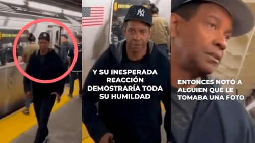 Denzel Washington conmueve con su humildad al ser grabado en el metro