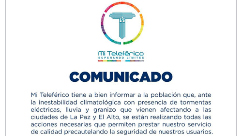 Tormenta eléctrica paraliza el cielo paceño: Mi Teleférico suspende operaciones