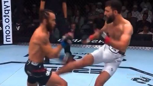&quot;Pelea de UFC suspendida por patada en los genitales: Victor Henry se retira por un dolor agudo&quot;