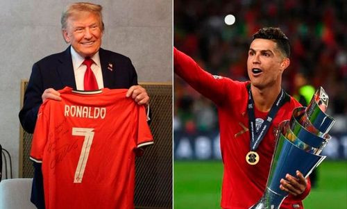 Cristiano Ronaldo envía una  camiseta dedicada a Trump con  un mensaje de paz