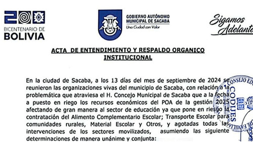Levantan bloqueo en Sacaba tras acuerdo, pero persisten tensiones