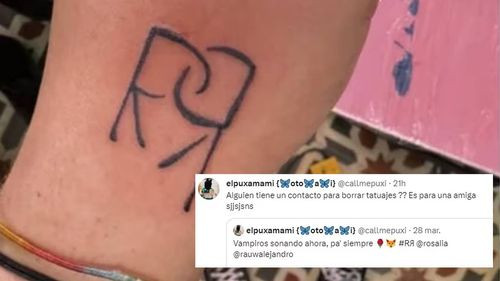 Un seguidor de Rosalía busca apoyo en las redes para eliminar un tatuaje con las iniciales de la cantante y de Rauw Alejandro