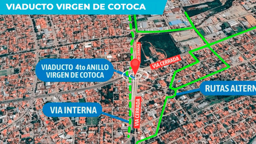 Este viernes inauguran viaducto de la virgen de cotoca en santa cruz y anuncian cortes viales