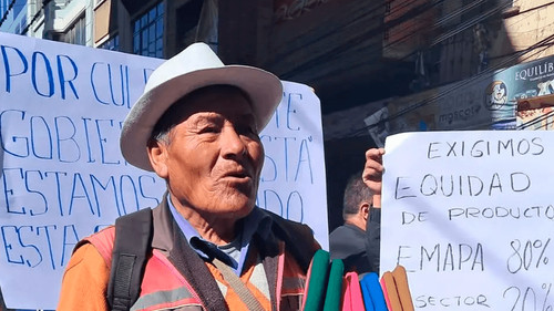 Cierre de tiendas de abarrotes en La Paz con marcha fúnebre por la crisis económica