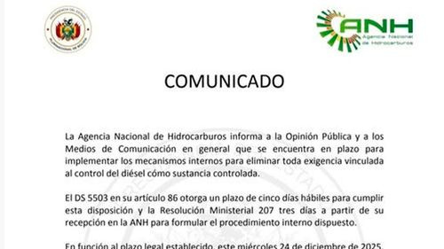 ANH anuncia plazo para eliminar control del diésel