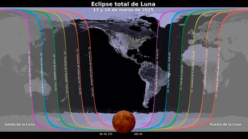 Eclipse lunar total será visible en Bolivia este 13 y 14 de marzo