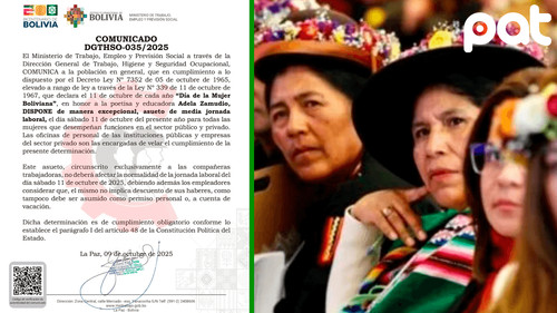 Gobierno otorga asueto de media jornada por Día de la Mujer