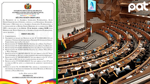 Asamblea convoca a décima sesión ordinaria