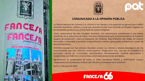 FANCESA paraliza producción por falta de diésel