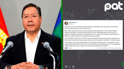Arce critica el llamado al voto nulo