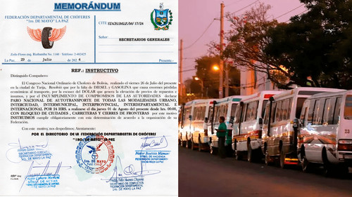 Choferes anuncian paro nacional por escasez de combustibles