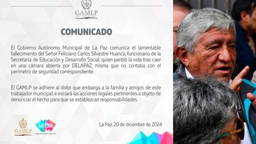 Funcionario no vidente fallece tras caer en cámara abierta en La Paz