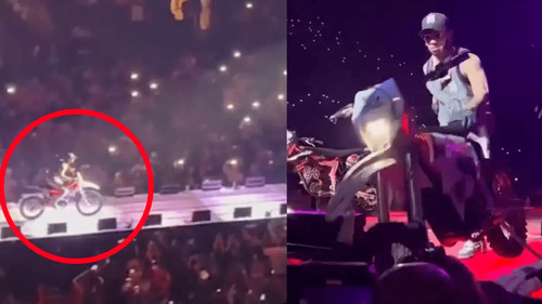 Moto de Anuel AA cayó encima del público en un concierto