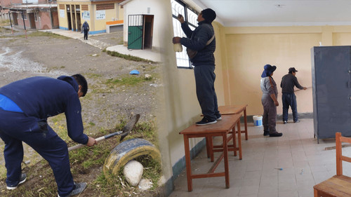 La Alcaldía de El Alto realiza mantenimiento en cuatro unidades educativas de tres distritos