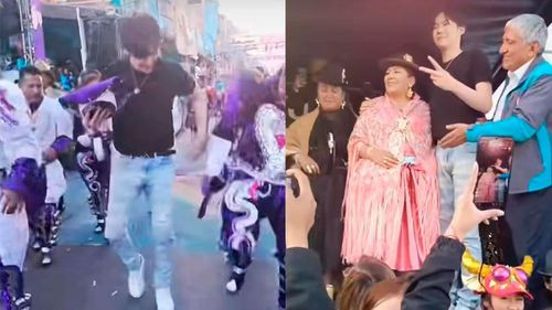El tiktoker coreano Yun llega a Bolivia y disfruta de la Entrada del Gran Poder