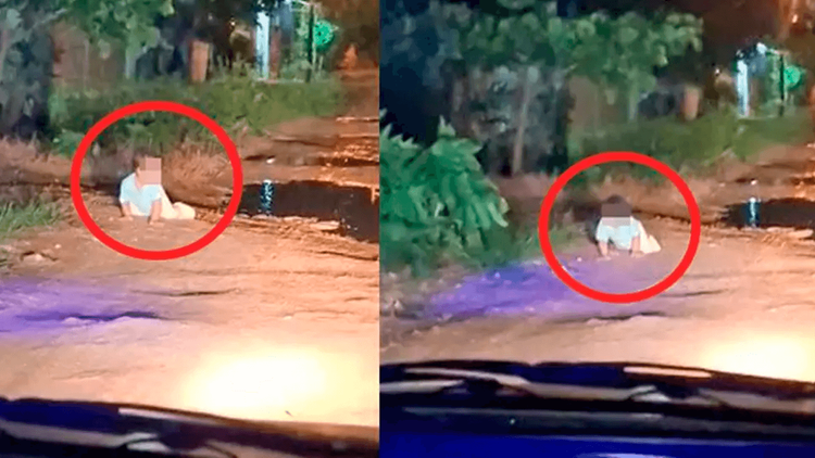 Indignación por bebé hallado solo gateando en una calle durante la noche